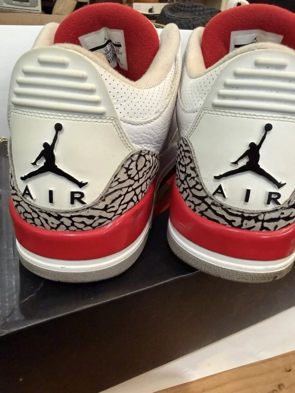 Air Jordan 3 Katrina Hall of Fame Fire Red Men's Size 11 White W/ Box